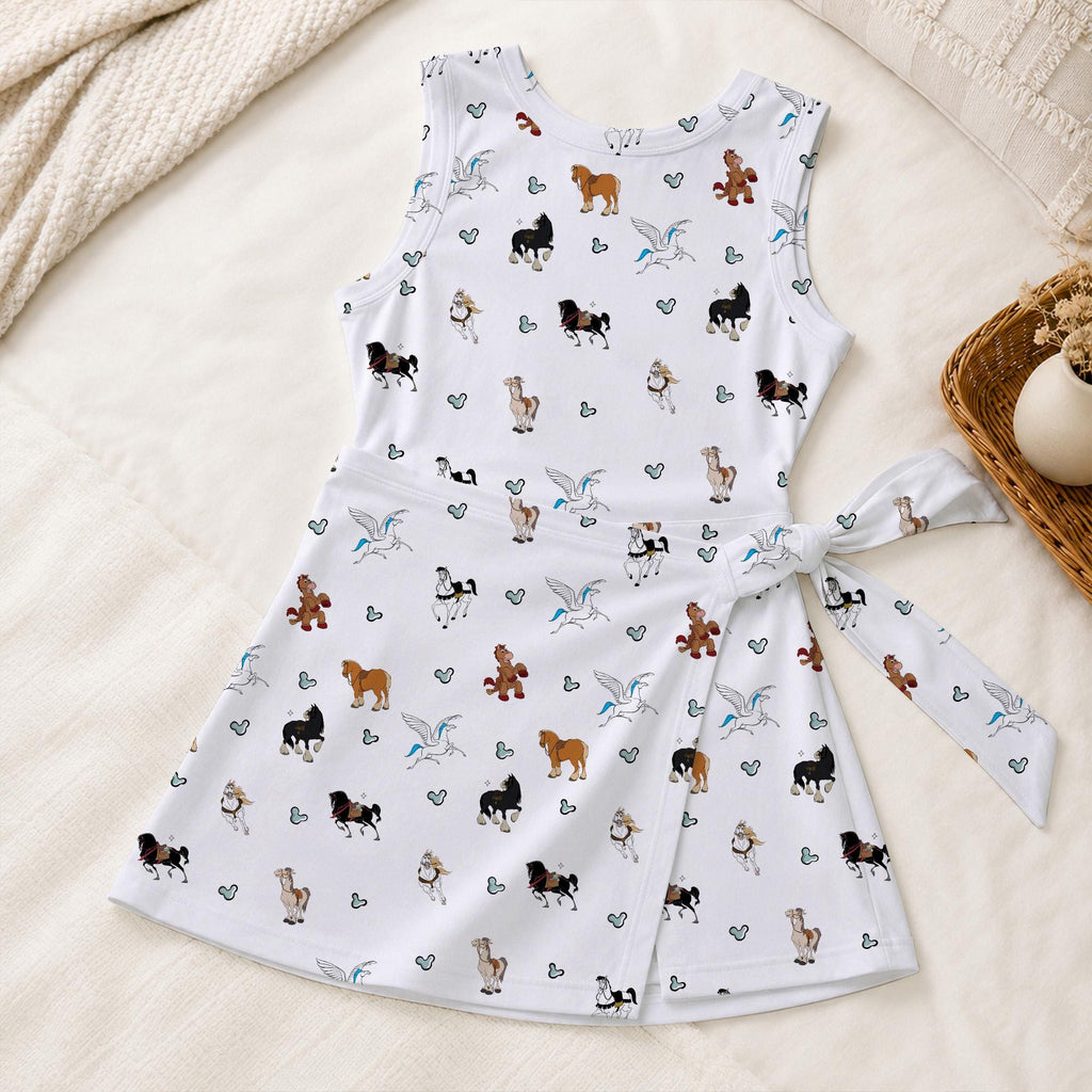 Magical Horse Pattern Tennis Dress, Maximus Bullseye Pegasus Activewear, Animal Kingdom Matching Skirt