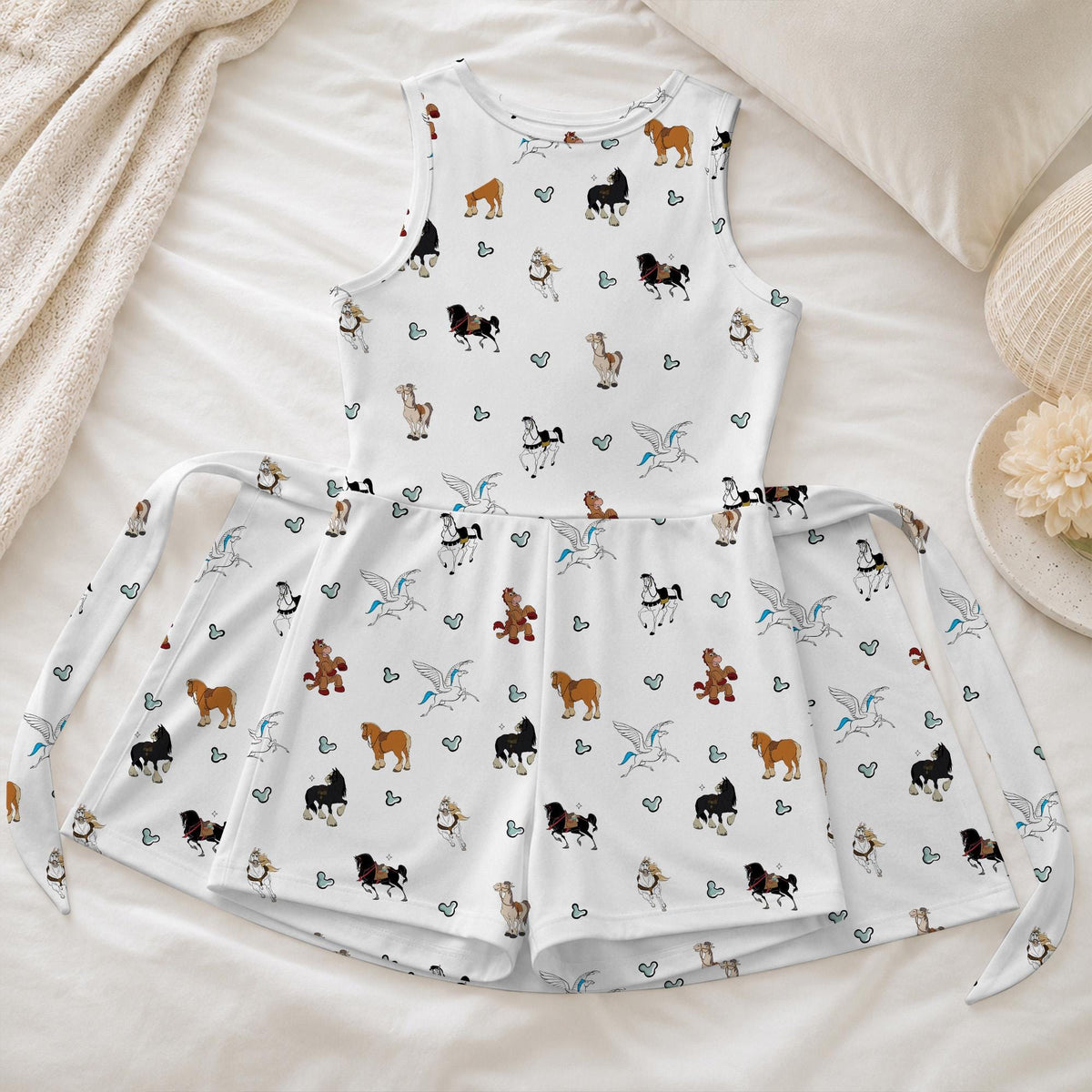 Magical Horse Pattern Tennis Dress, Maximus Bullseye Pegasus Activewear, Animal Kingdom Matching Skirt