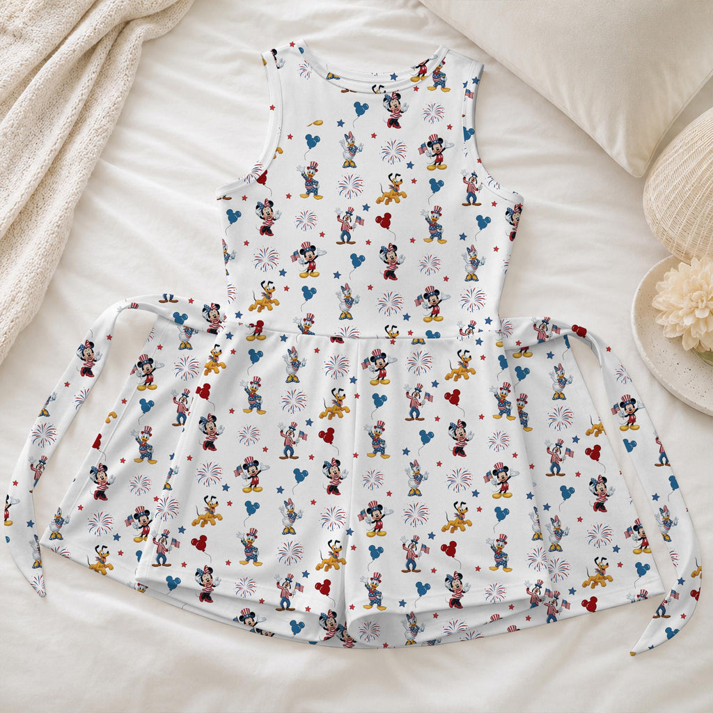 July 4th Mickey Patriotic Tennis Dress, Minnie Donald Independence Day Activewear, Magical Kingdom Trip Outfits