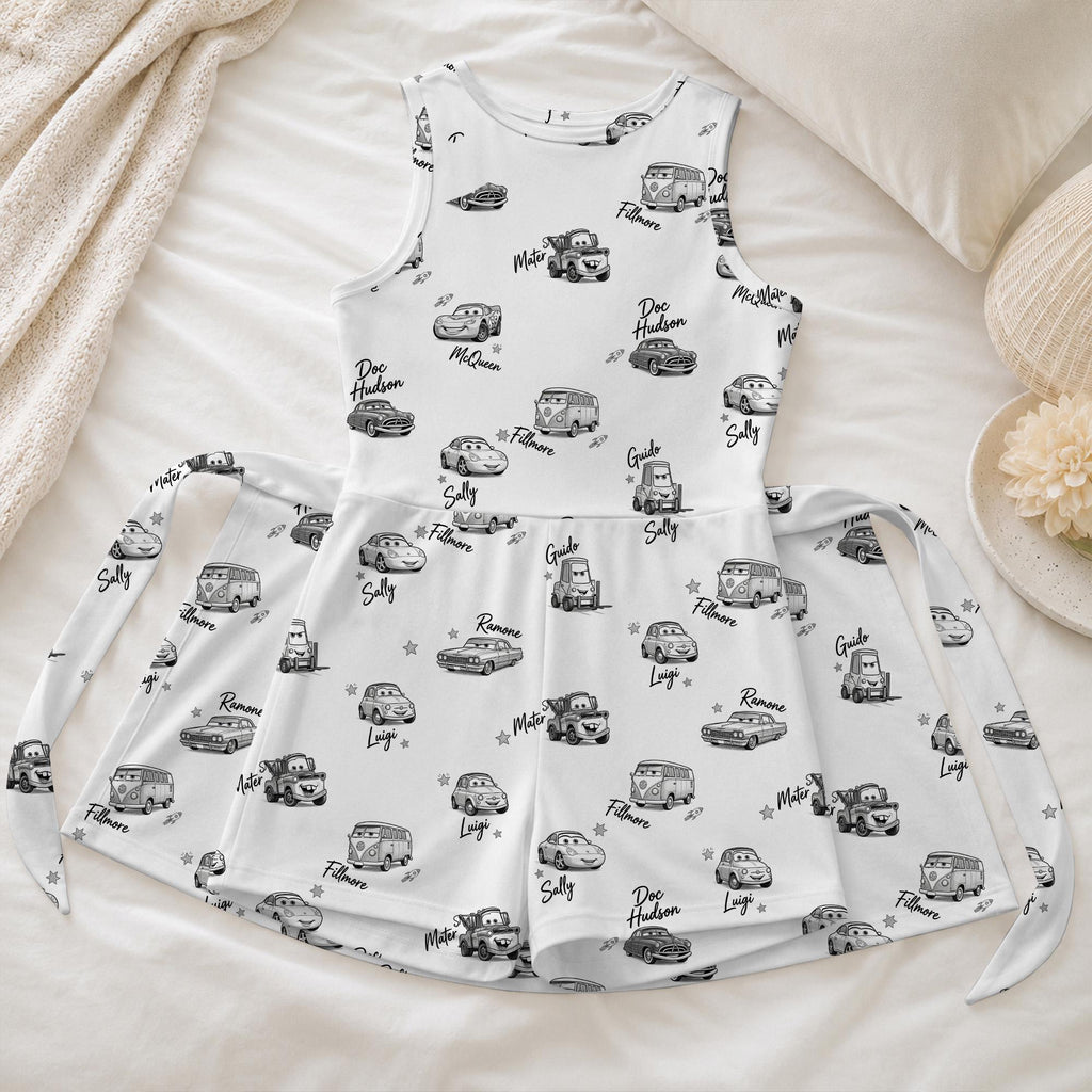Pixar Cars Sketch Tennis Dress, Lightning McQueen Activewear, Radiator Springs Matching Girl Skirt