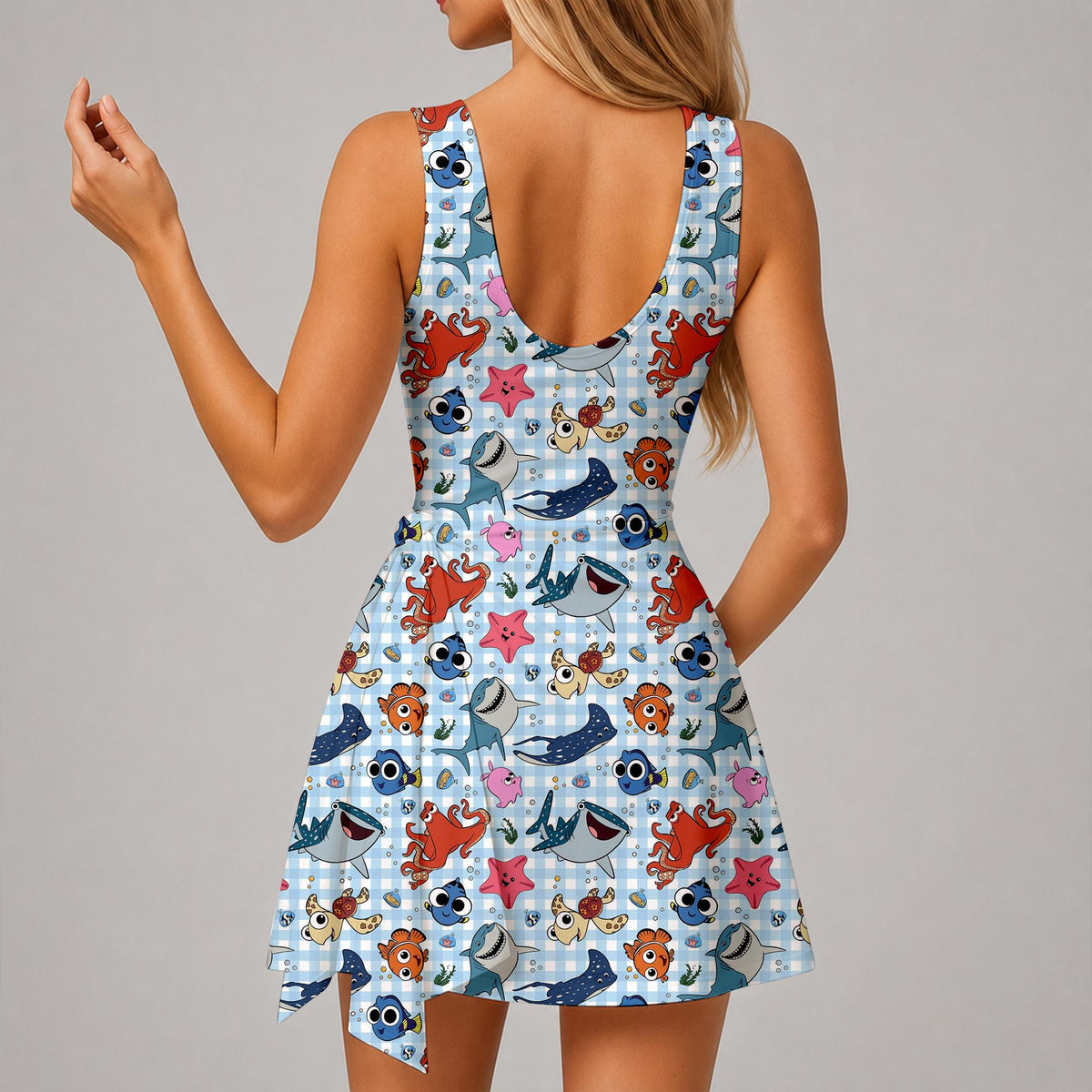 Finding Nemo Tennis Dress, Disney Fish and Sea Athletic Skort Fairytale Disneyland Pleated Skirt Theme Park Running Magic Kingdom Wear