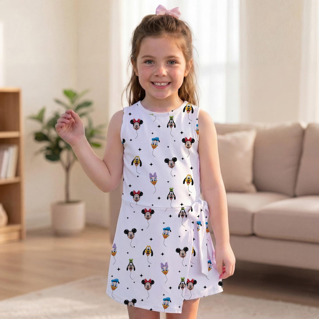 Mickey Balloon Tennis Dress, Mouse Friends Pattern Activewear, Magical Kingdom Matching Outfits