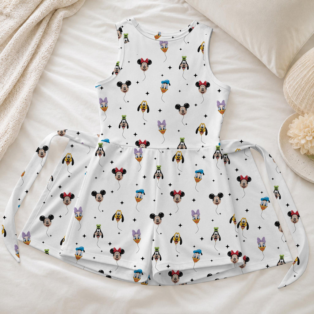Mickey Balloon Tennis Dress, Mouse Friends Pattern Activewear, Magical Kingdom Matching Outfits