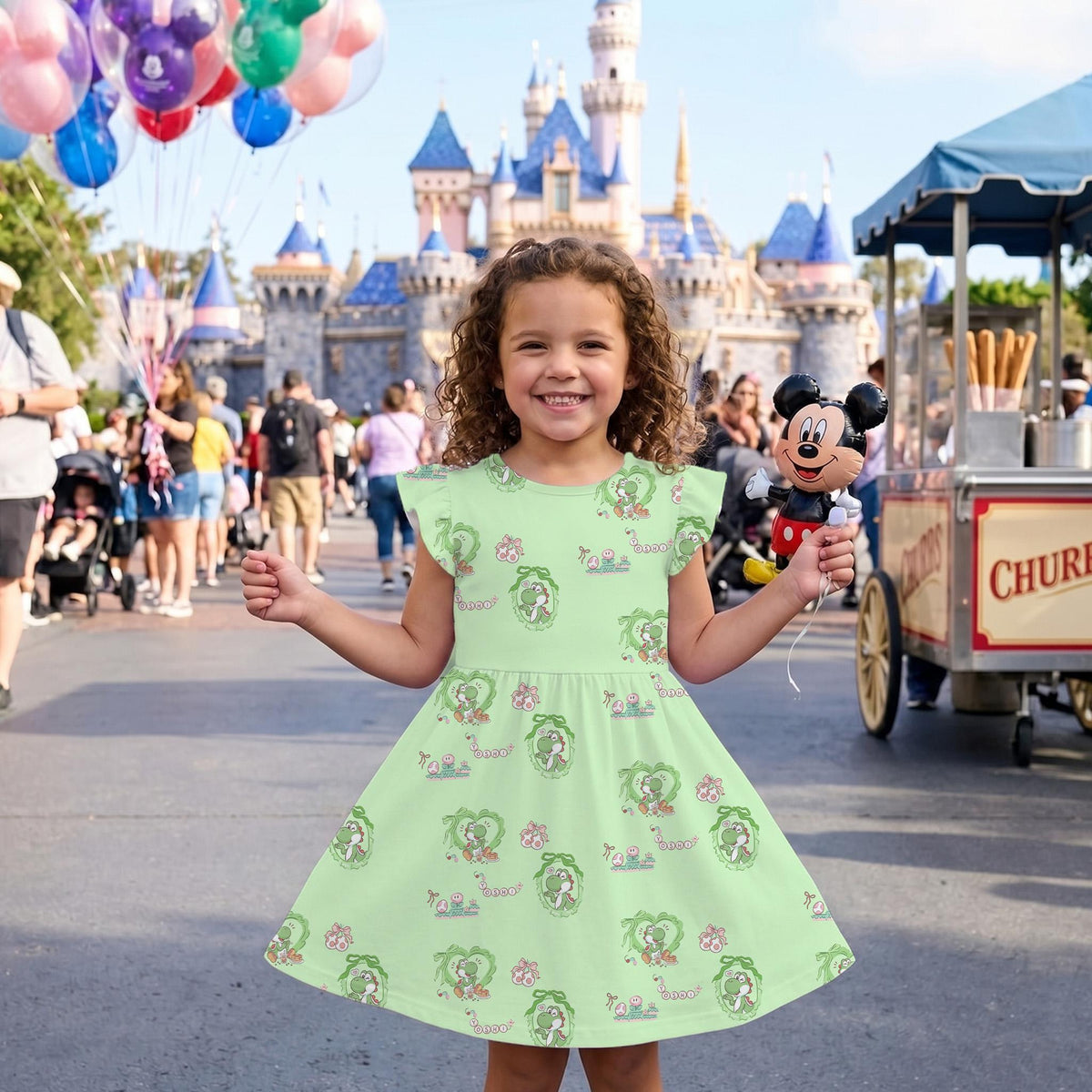 Yoshi Video Games Character Matching Dress, Childhood Game Cruise Women Dress, Video Game Skirt For Women, Video Games Sport Dress