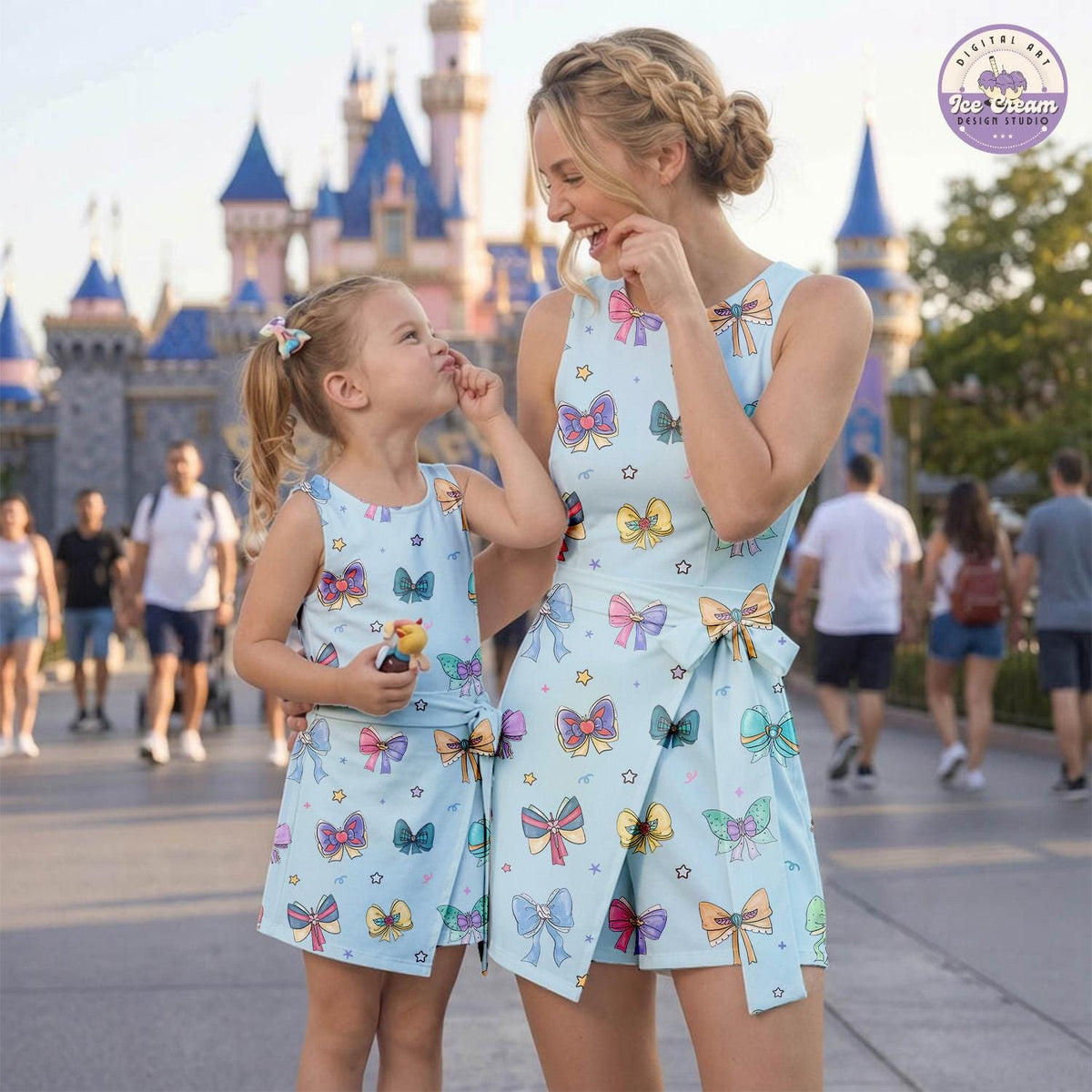 Disney Princess Bow Tennis Dress, Disneyland WDW Girls Outfit, Women's Skort Dress, Disney Trip Mom Daughter Matching Dress, Gift for Her