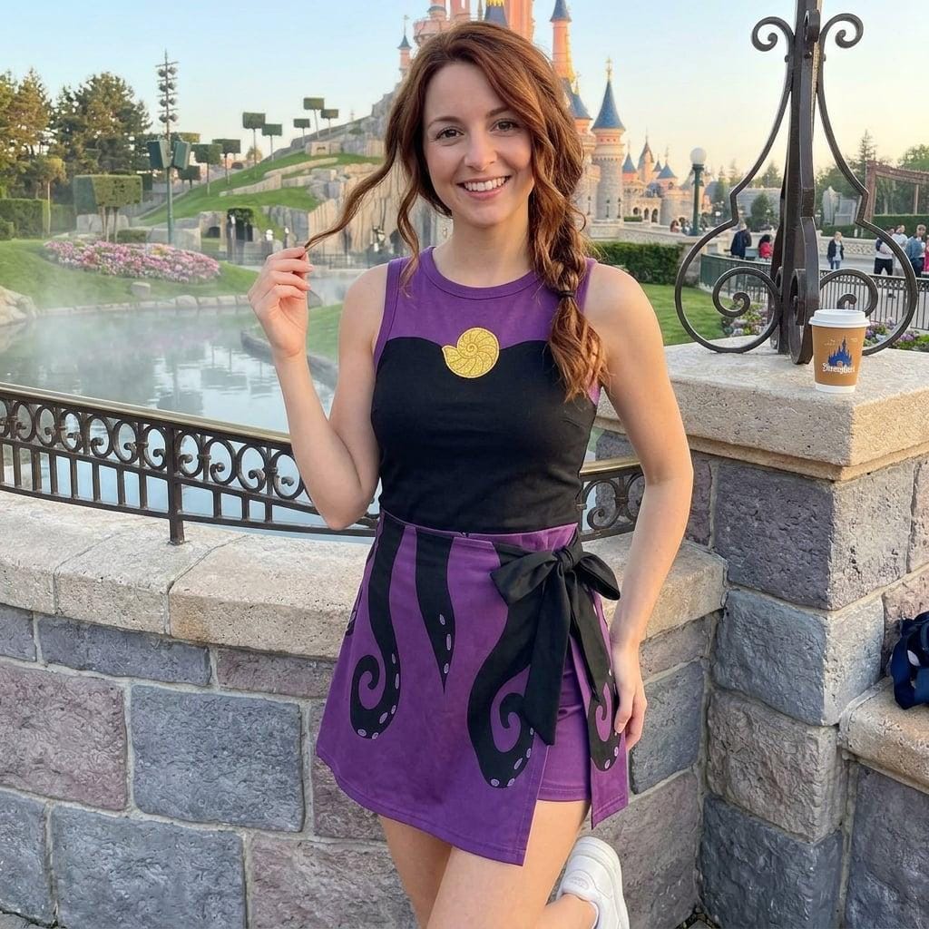 Ursula Cosplay Costume Wrap Skort Dress , The Little Mermaid Magic Kingdom, Ursula Little Mermaid Dress, Ursula Villain Dress Birthday Gift