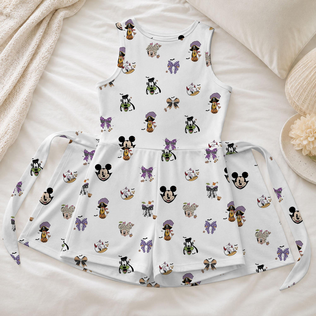 Halloween Mickey Friends Tennis Dress, Spooky Mickey Minnie Activewear, Donald Goofy Costume Pattern Skirt For Pumpkin Season