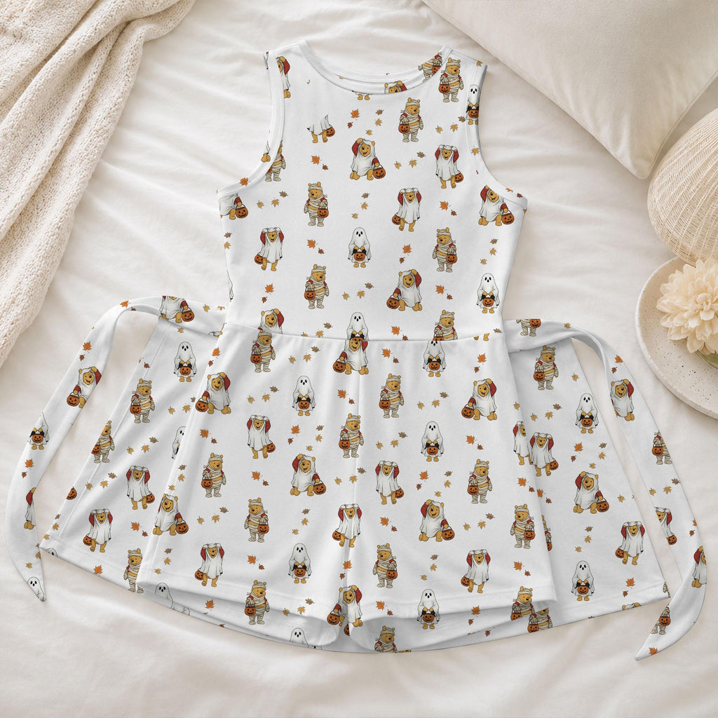Winnie the Pooh Halloween Tennis Dress, Ghost Mummy Pooh Bear Skirt, Trick or Treat Pooh Skort For Magical Kingdom Trip