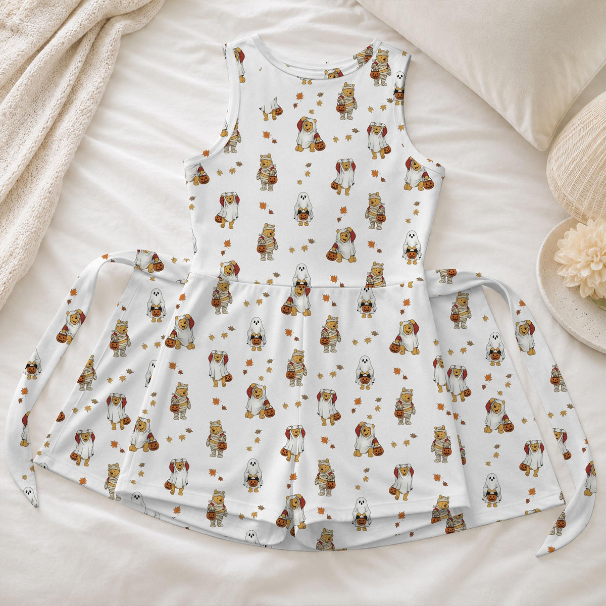 Winnie the Pooh Halloween Tennis Dress, Ghost Mummy Pooh Bear Skirt, Trick or Treat Pooh Skort For Magical Kingdom Trip