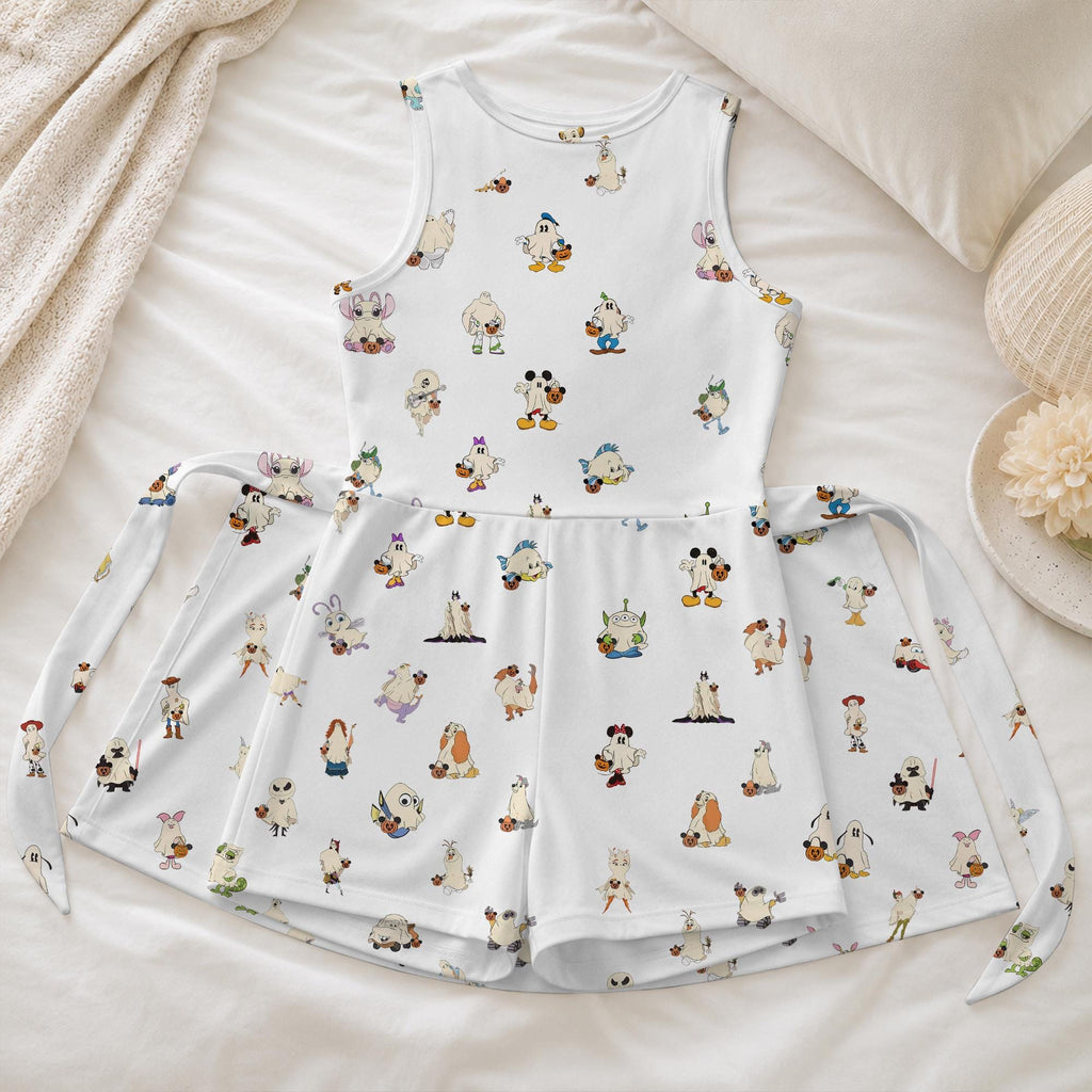 Halloween Magical Characters Tennis Dress, Spooky Mickey Friends Activewear, Minnie Duchess Ghost Skirt, Animal Kingdom Girl Skort