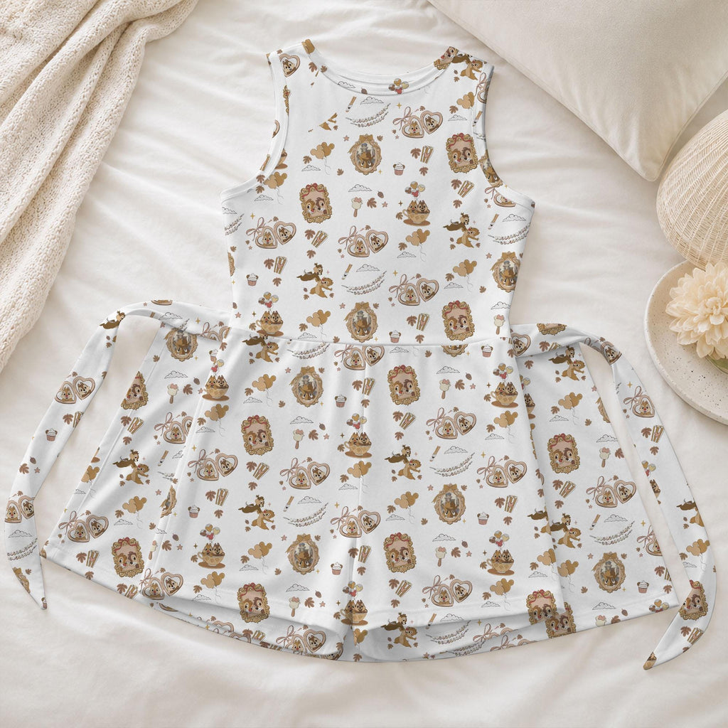 Chip n Dale Thanksgiving Tennis Dress, Magical Kingdom With My Bestie Skirt, Chipmunk Fall Pattern Activewear