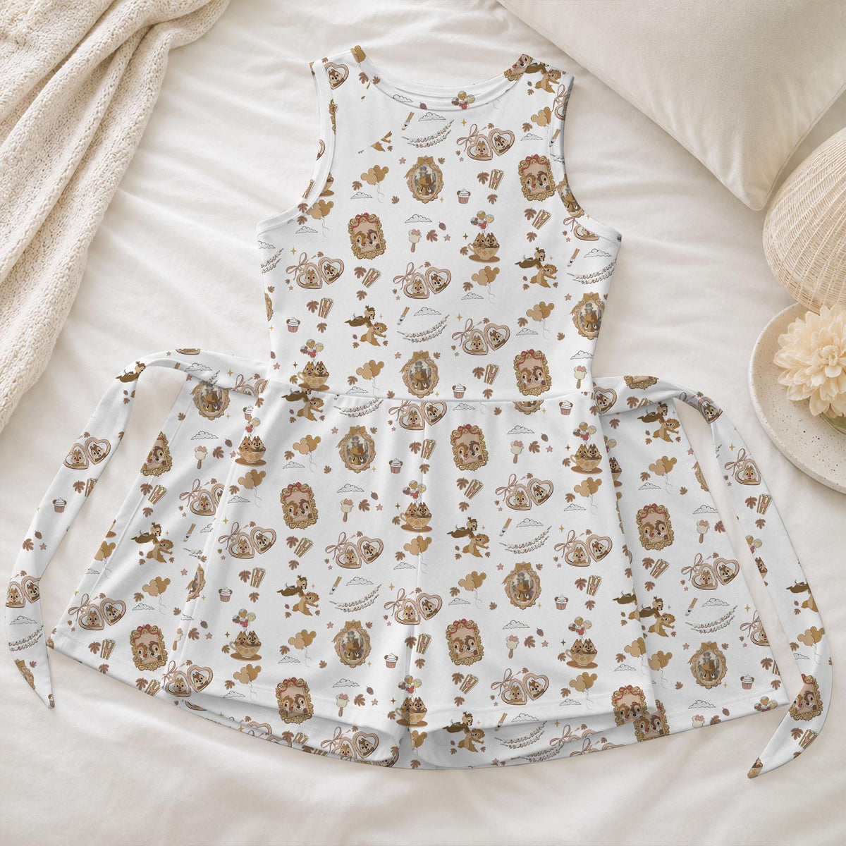 Chip n Dale Thanksgiving Tennis Dress, Magical Kingdom With My Bestie Skirt, Chipmunk Fall Pattern Activewear