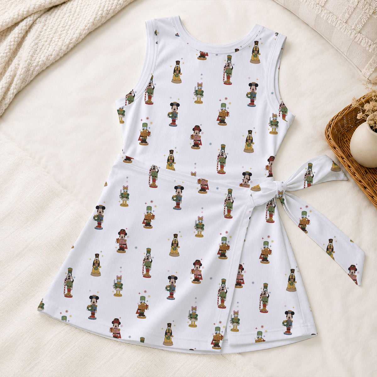 Mickey n Friends Nutcracker Soldier Tennis Dress, Christmas Mouse Minnie Pattern Skirt, Magical Kingdom Winter Trip Wear