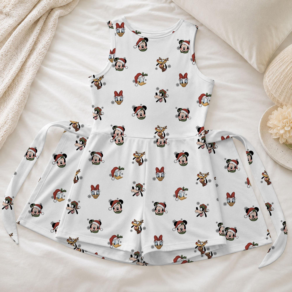 Christmas Mickey and Friends Tennis Dress, Santa Hat Donald Daisy Activewear, Goofy Pluto Xmas Matching Skirts