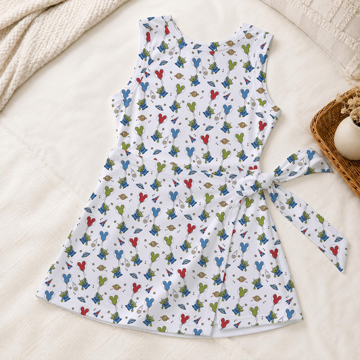 Toy Story Alien Tennis Dress, TS5 Pizza Planet Mickey Balloon Activewear, Pixar Friends Pattern Skirt