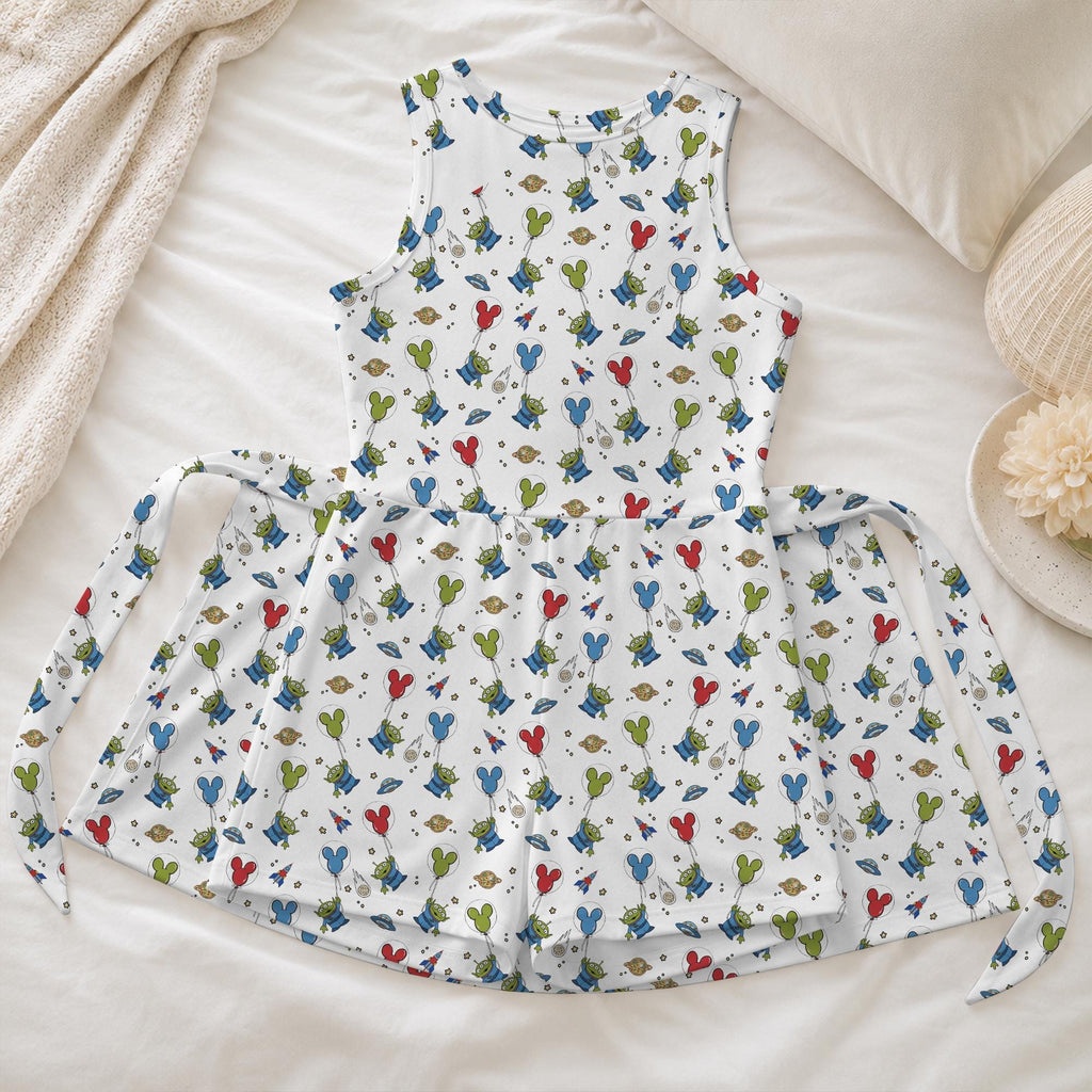Toy Story Alien Tennis Dress, TS5 Pizza Planet Mickey Balloon Activewear, Pixar Friends Pattern Skirt