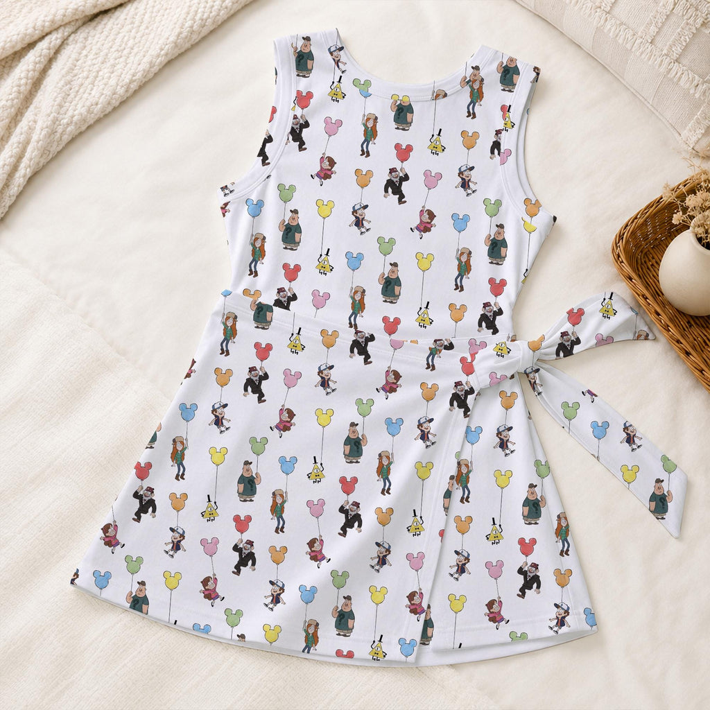 Gravity Falls Tennis Dress, Dipper Mabel Bill Cipher Activewear, Gravity Falls Mickey Balloon Pattern Skirt