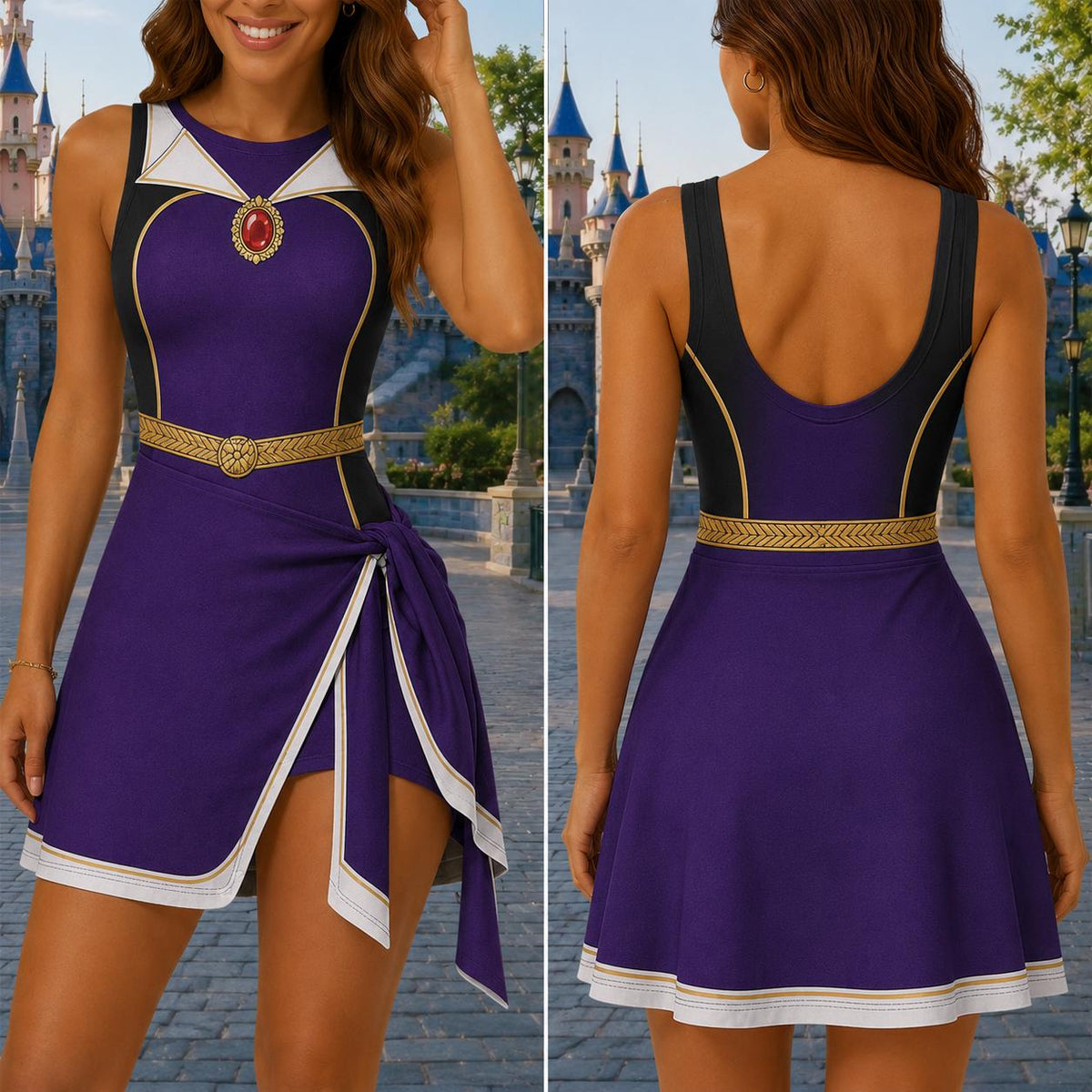 Evil Queen Inspired Tennis Dress, Disney Villain Dress, Disneyworld Women Dress, Disneyland Outfit, Halloween Cosplay, Gift For Her