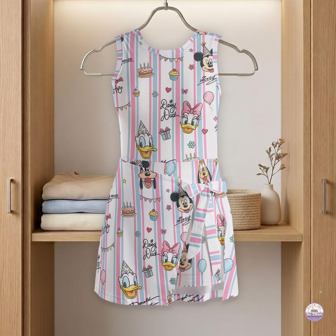 Mickey and Friends Signatures Balloon Dress Skirt, Mickey & Co Shirt Dress, Disney Dress Skirt, WDW Vacation Outfit