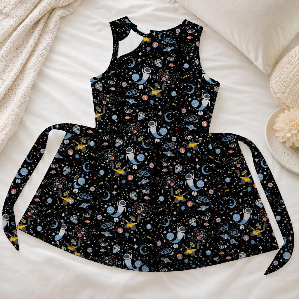 Eve Wall-E Galaxy Tennis Dress, Wall-E Space Adventure Activewear, Cosmic Stars Pattern Skirt For Magical Kingdom Trip