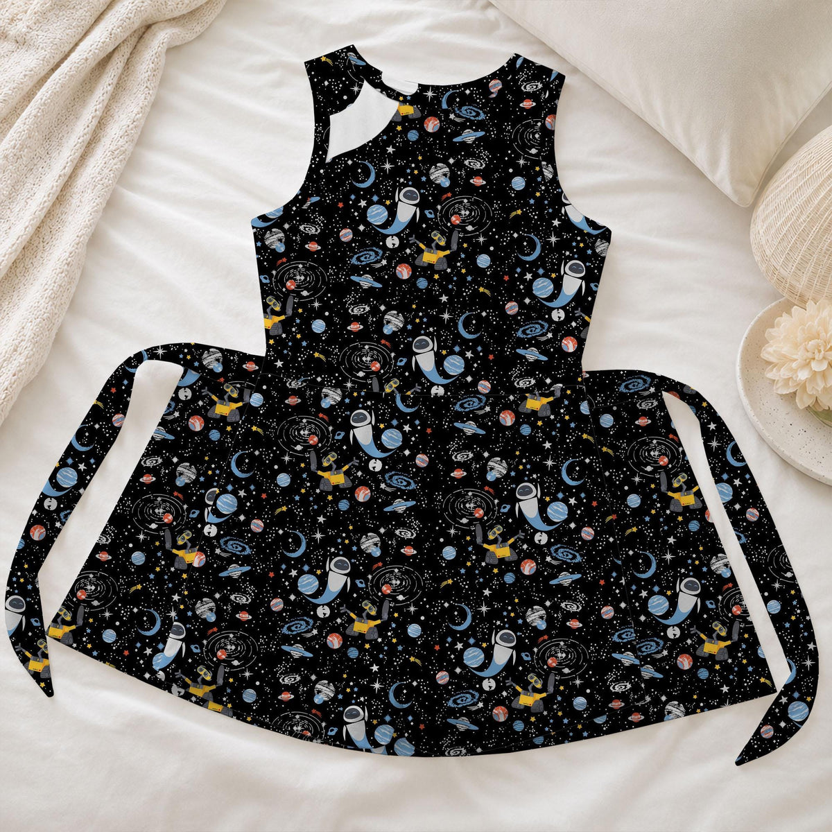 Eve Wall-E Galaxy Tennis Dress, Wall-E Space Adventure Activewear, Cosmic Stars Pattern Skirt For Magical Kingdom Trip