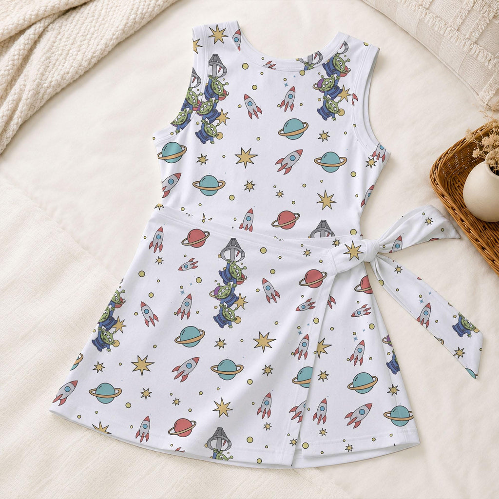 Toy Story Aliens Space Rocket Planet Tennis Dress, Pixar TS5 Aliens Pattern Activewear, Magical Kingdom Trip Matching Skirt