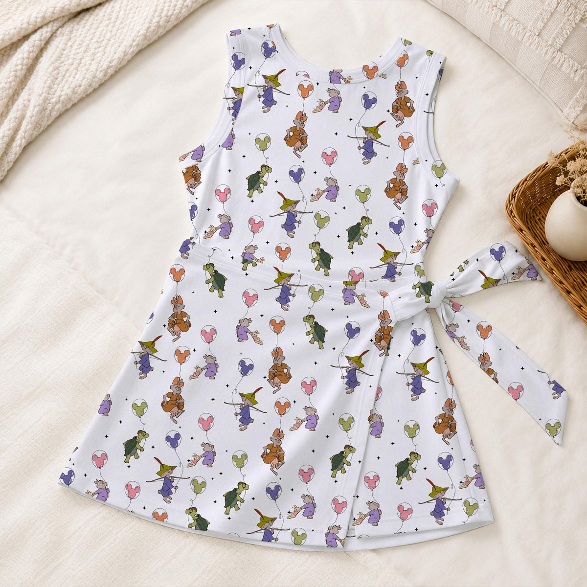 Colorful Magic Robin Hood Balloon Tennis Dress, Robin Hood Maid Marian Activewear, Toby Turtle Magical Trip Matching Skirt