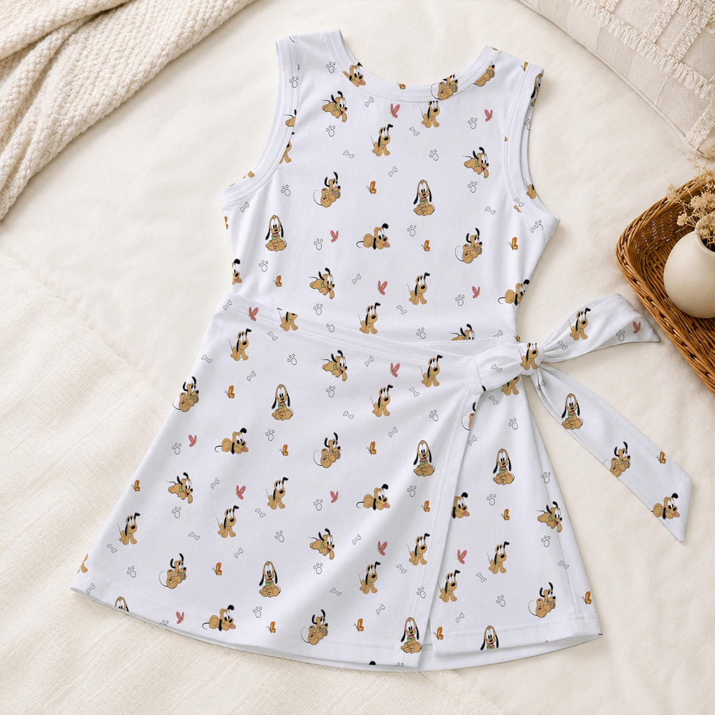 Mickey Pluto Dog Tennis Dress, Cute Pluto Dog Pattern Activewear, Animals Kingdom Matching Skirt