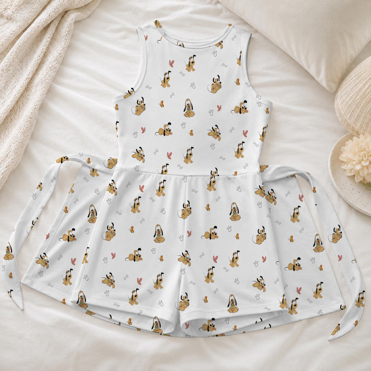 Mickey Pluto Dog Tennis Dress, Cute Pluto Dog Pattern Activewear, Animals Kingdom Matching Skirt
