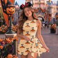 Disney Halloween Mickey Pumpkin Tennis Dress, Disneyland Spooky Outfits, Mickey Not So Scary Skort, Disney Women's Dress, Gift for Her