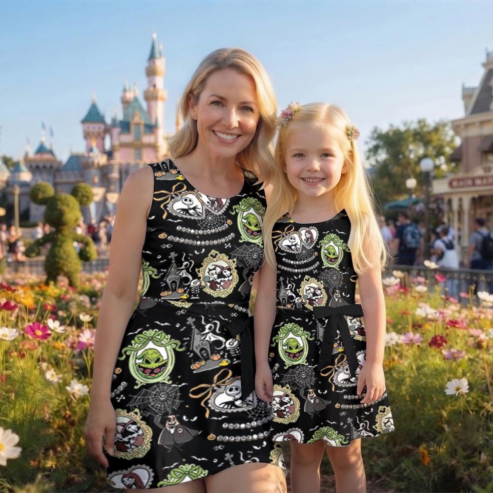 Coquette Bow Nightmare Before Christmas Tennis Dress, Disney Halloween Dress, Oogie Boogie Bash Halloween Party, Jack Skellington Sally