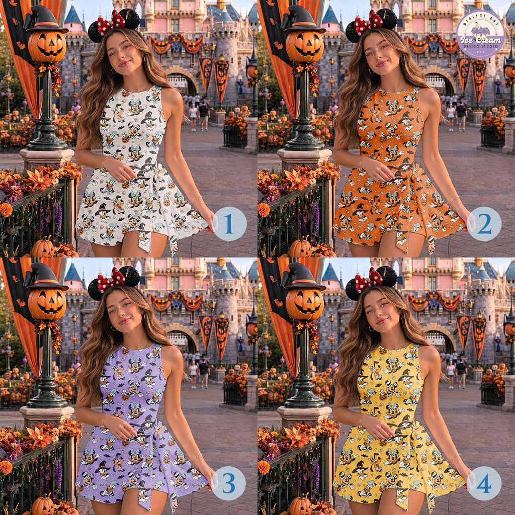 Disney Mickey And Friends Halloween Tennis Dress, Disneyland Spooky Outfits, Mickey Not So Scary Skort, Disney Women's Dress, Gift for Her