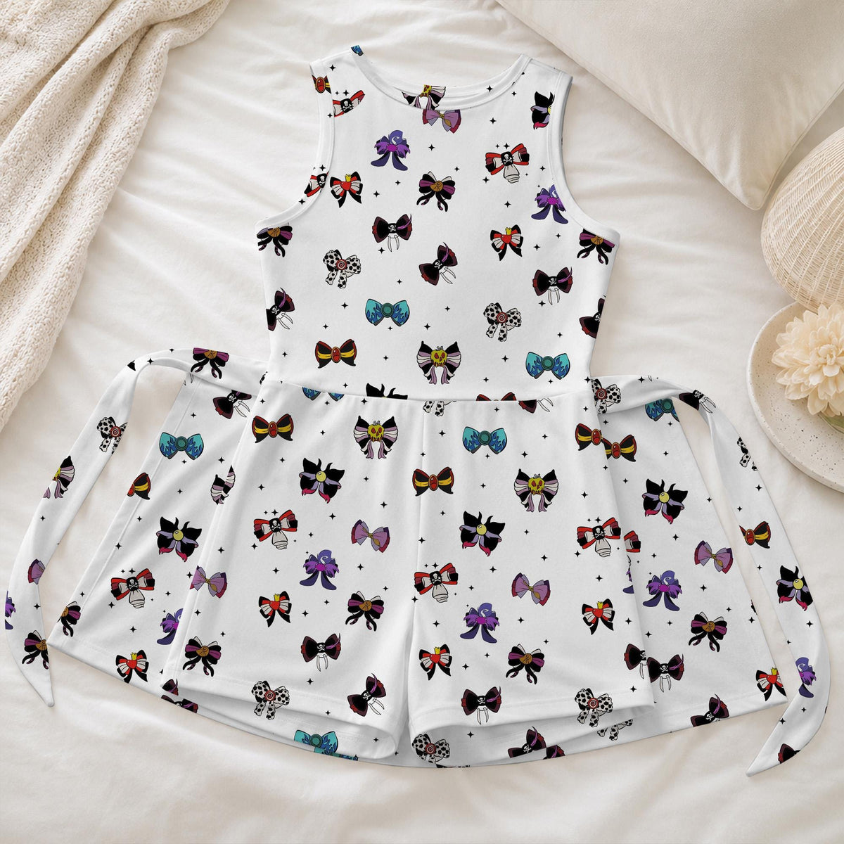 Magical Villains Bowties Tennis Dress, Halloween Coquette Activewear, Maleficent Evil Queen Matching Skirt