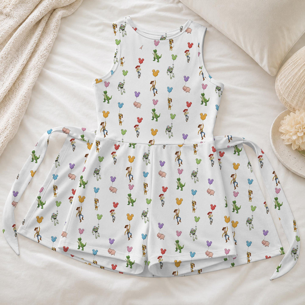 Colorful Toy Story Balloon Tennis Dress, Woody Buzz Lightyear Activewear, Mouse Ears Jessie Rex Skirt