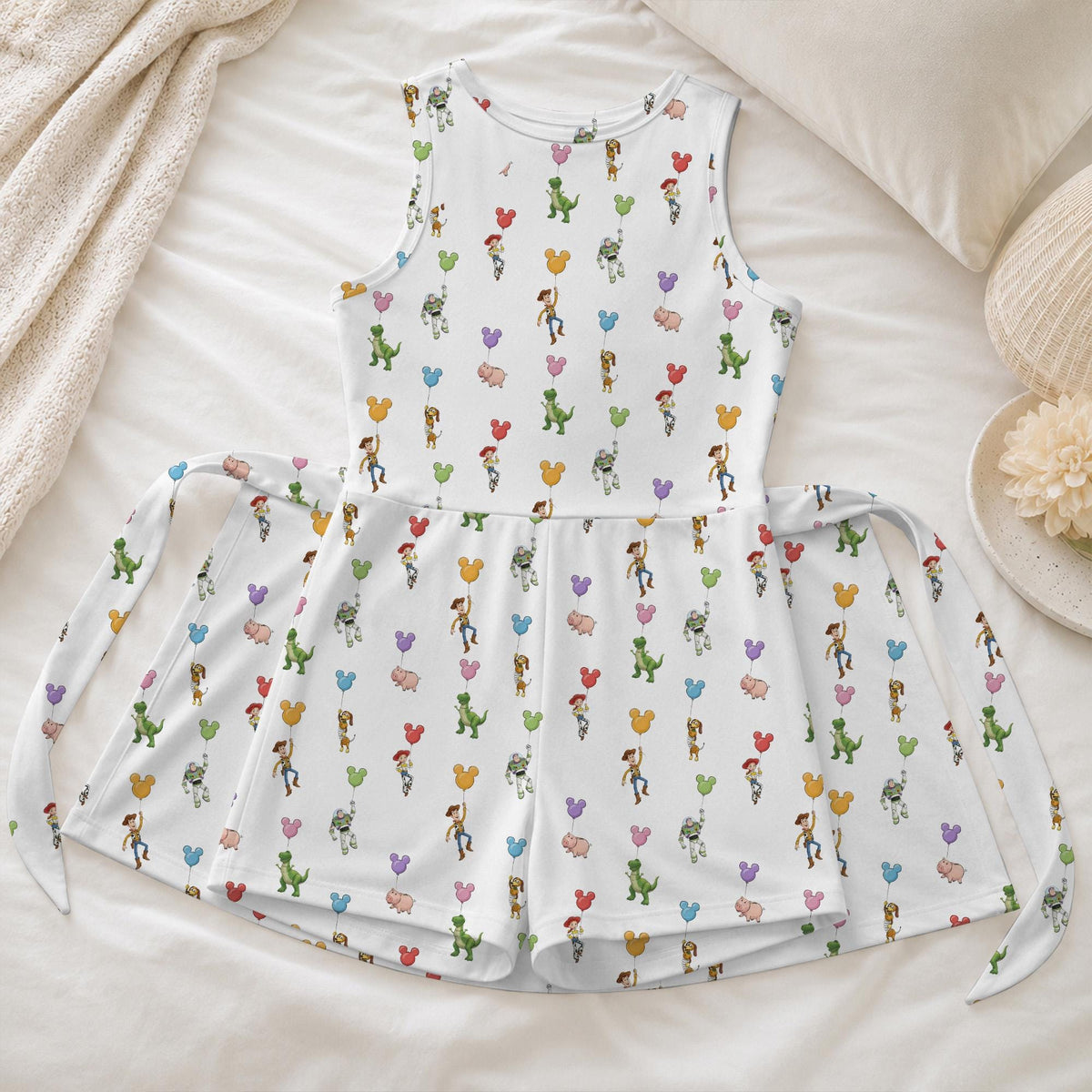 Colorful Toy Story Balloon Tennis Dress, Woody Buzz Lightyear Activewear, Mouse Ears Jessie Rex Skirt
