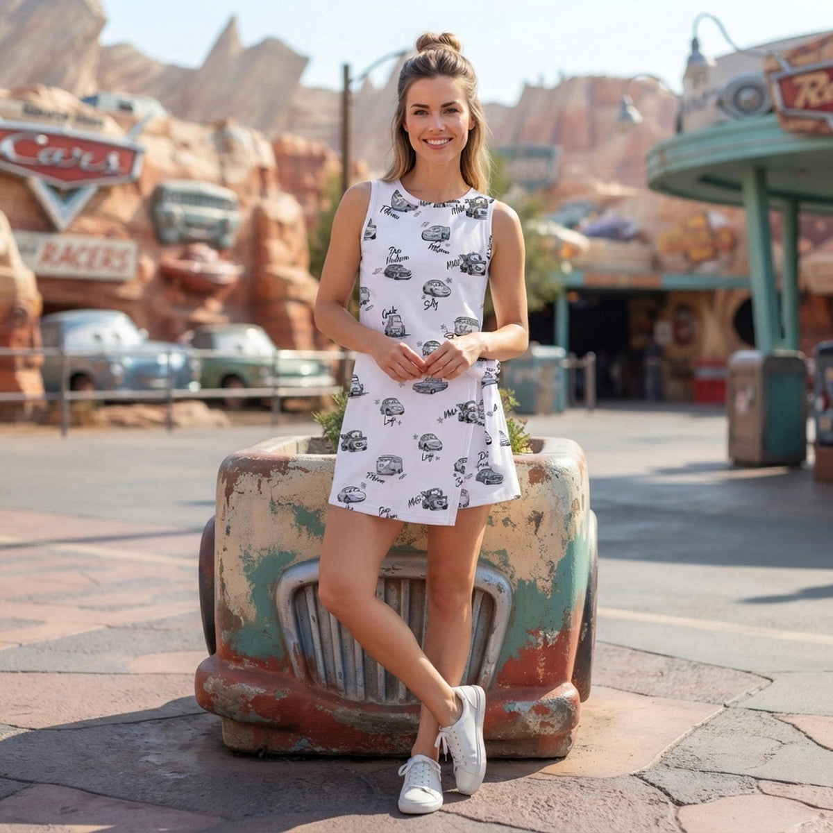 Pixar Cars Sketch Tennis Dress, Lightning McQueen Activewear, Radiator Springs Matching Girl Skirt