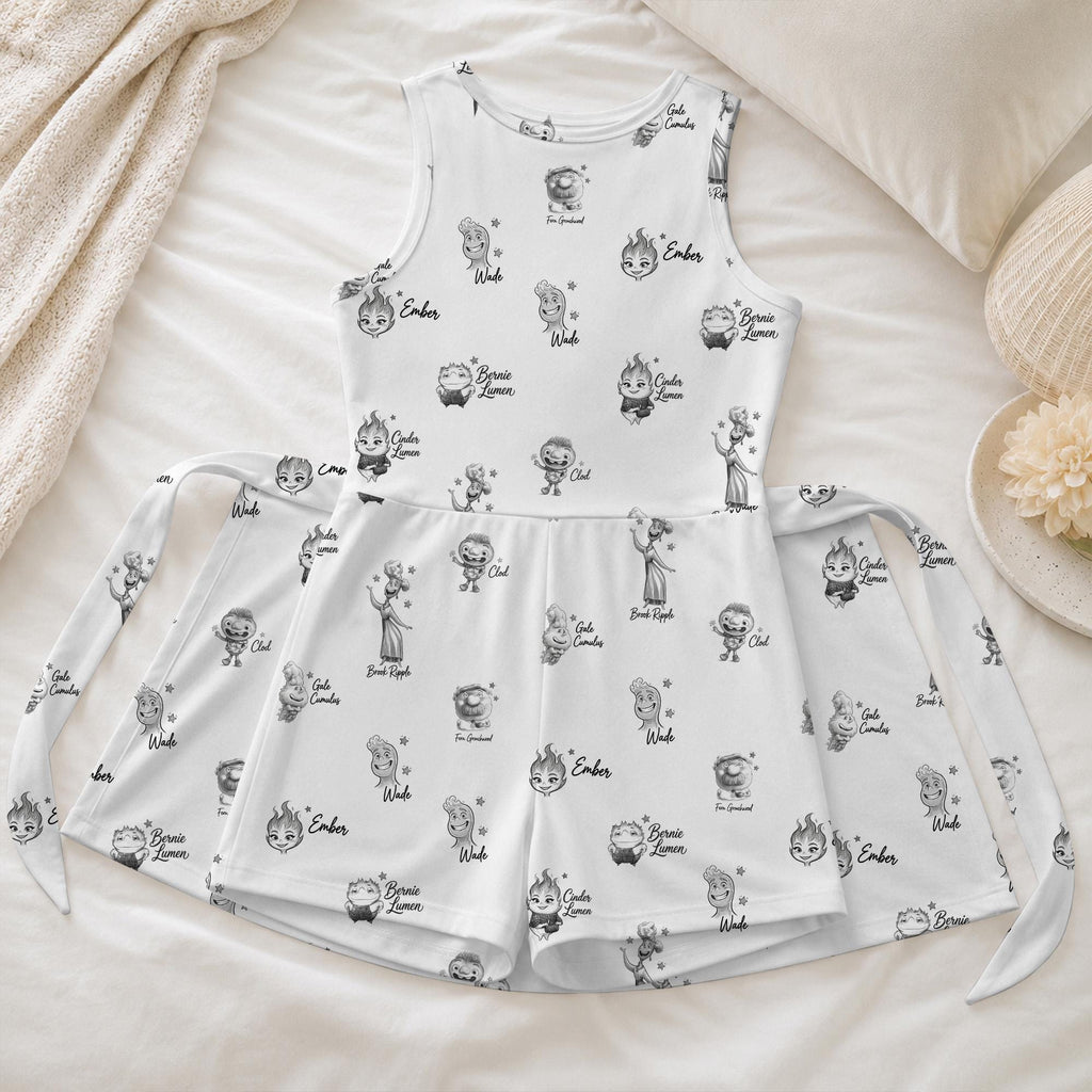 Pixar Elemental Characters Sketch Tennis Dress, Element City Activewear, Ember Wade Clod Bernie Brook Skirt