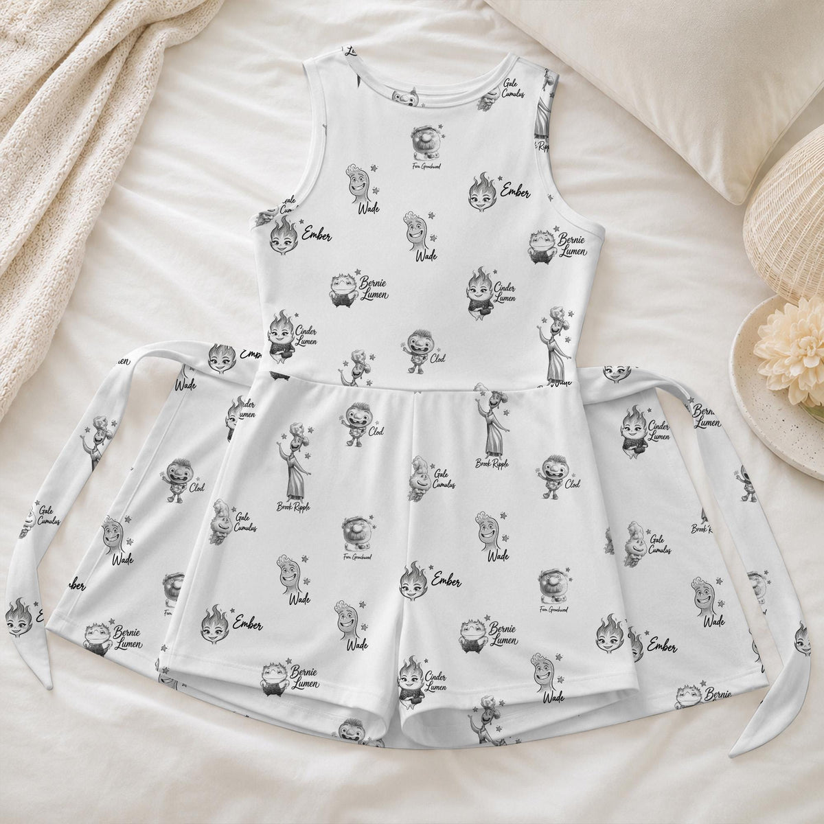 Pixar Elemental Characters Sketch Tennis Dress, Element City Activewear, Ember Wade Clod Bernie Brook Skirt