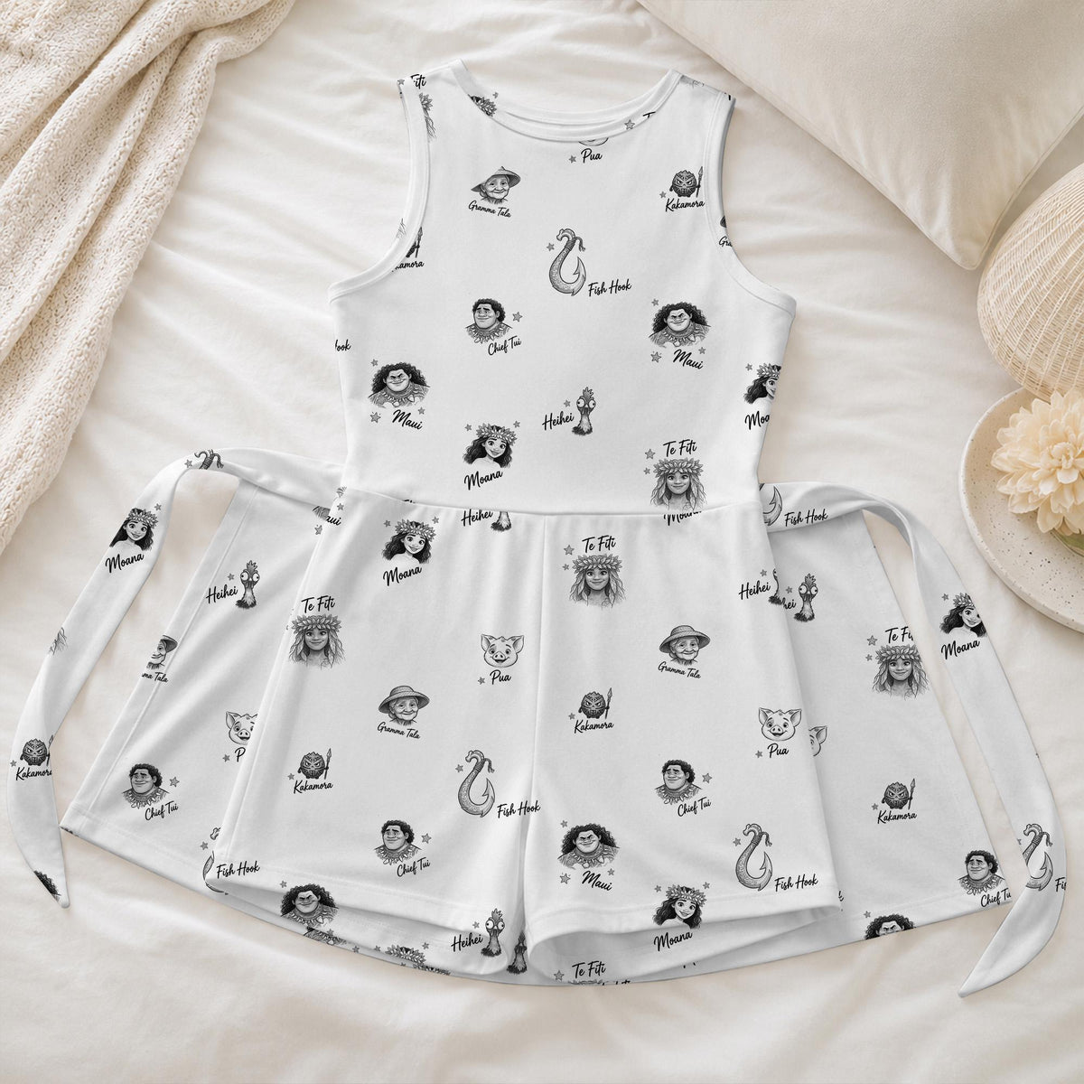 Moana Family Tennis Dress, Maui Pua Hei Hei Te Fiti Sketch Print Skirt, Magical Kingdom Matching Outfits