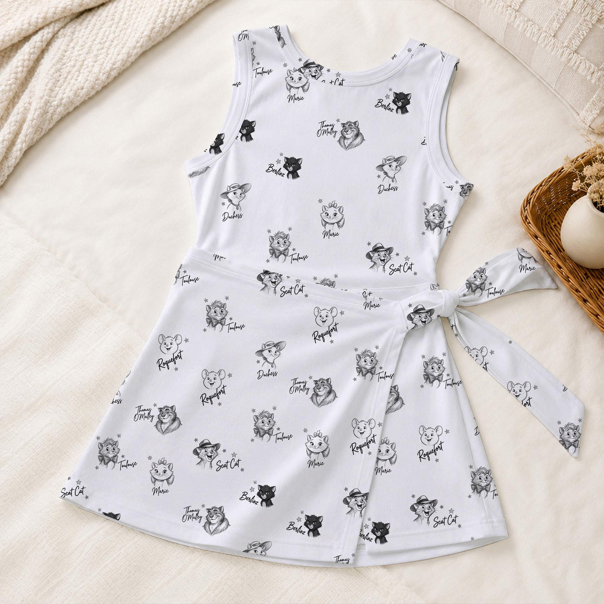 The Aristocats Tennis Dress, Marie Duchess Pattern Activewear, Toulouse Berlioz Sketch Skirt For Magical Kingdom Trip