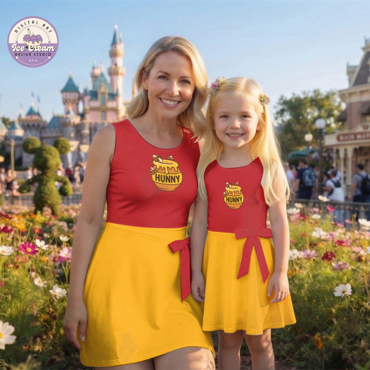 Halloween Winnie The Pooh Costume Wrap Skort Dress, Winnie The Pooh Outfit, Cosplay Pooh Dress, Girl Dress Summer Trip Outfit, WDW Trip