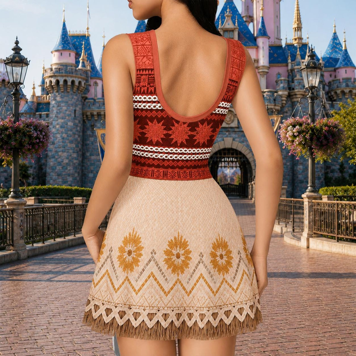 Moana Inspired Tennis Dress, Halloween Cosplay Dress, Disneyland Trip Outfit, Disneyworld Girl Dress, Disney Park Outfit, Gift For Her