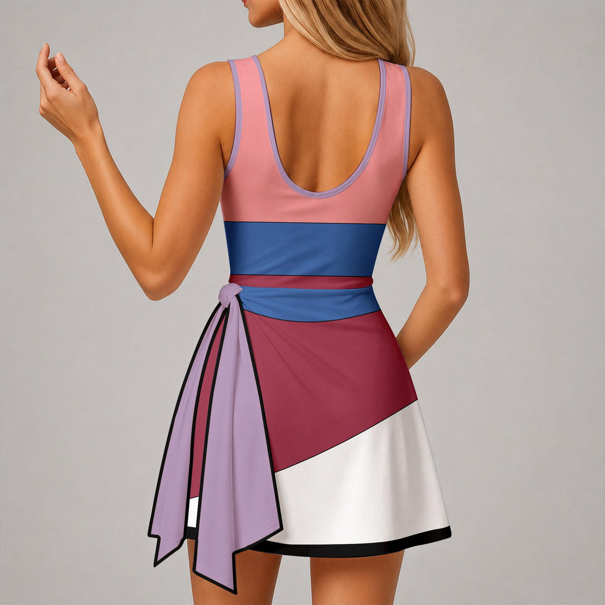Inspired Disney Princess Ver2 Tennis Dress, Disney Mulan Ariel Belle Aurora Jasmine Rapunzel Tiana Athletic Skort Disneyland Pleated Skirt