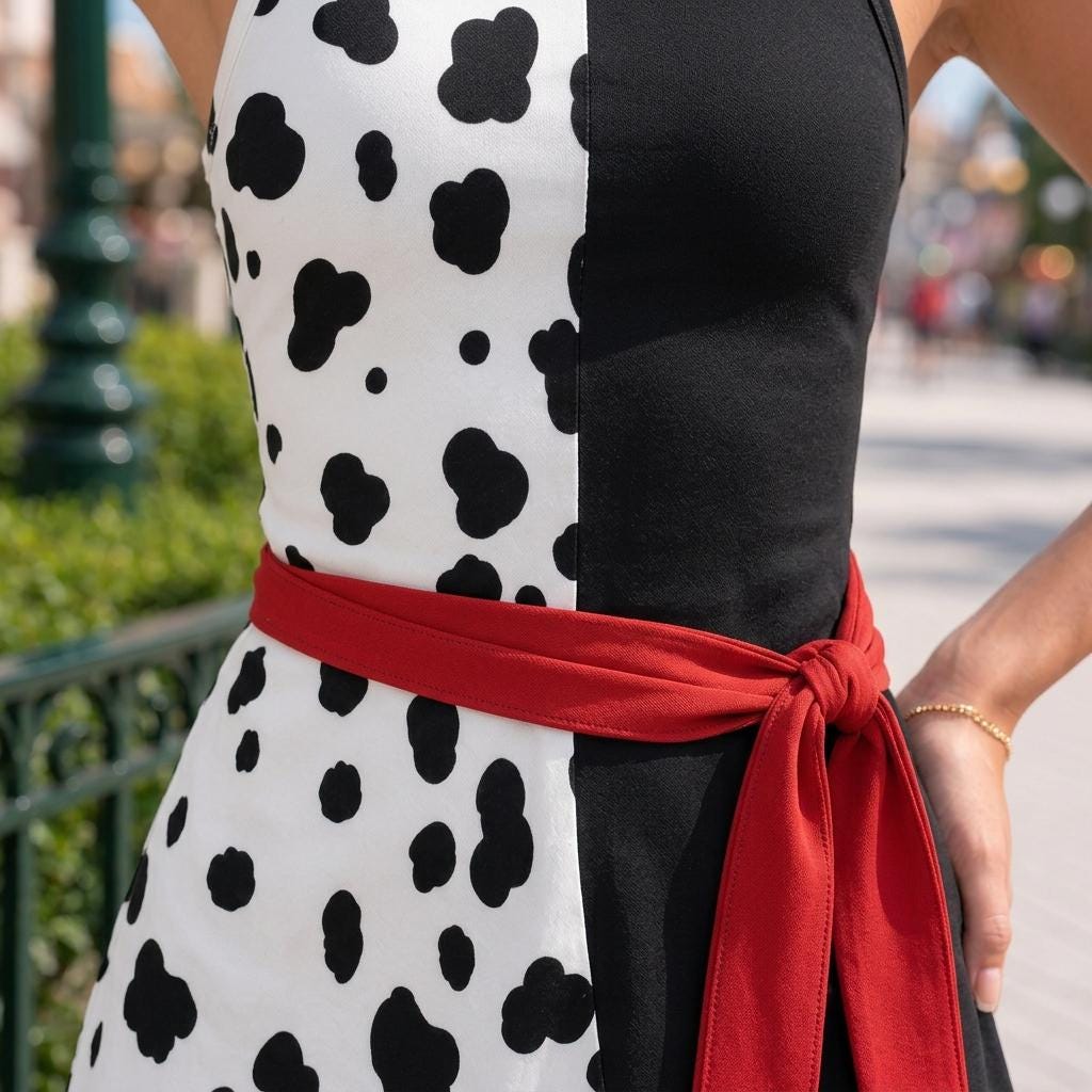 Disney Cruella de Vil Costume Tennis Dress Skirt, Dalmatians Dress, Dalmatian 101 Skirt, Halloween Party Dress, Disneyland Halloween Outfits