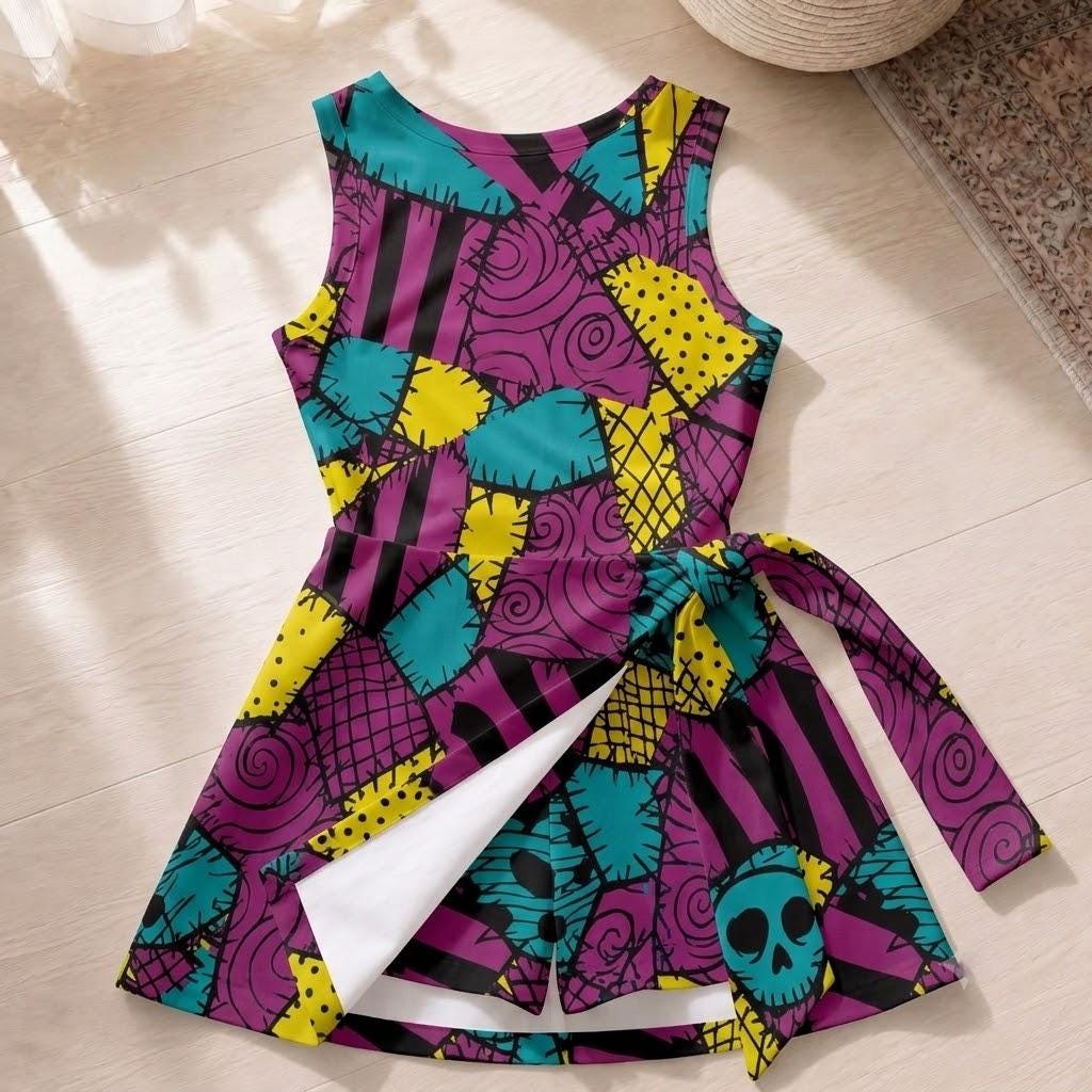 Disney Sally Costume Tennis Dress Skirt, Cosplay Sally Gothic Patchwork Dress, Disneyland Halloween Outfit, Nightmare Before Christmas Dress