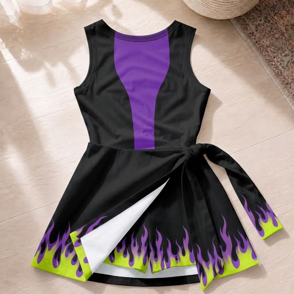 Disney Maleficent Costume Tennis Dress Skirt, Disney Villain Cosplay Dress, Disneyland Halloween Outfits, Sleeping Beauty Inspired Dress