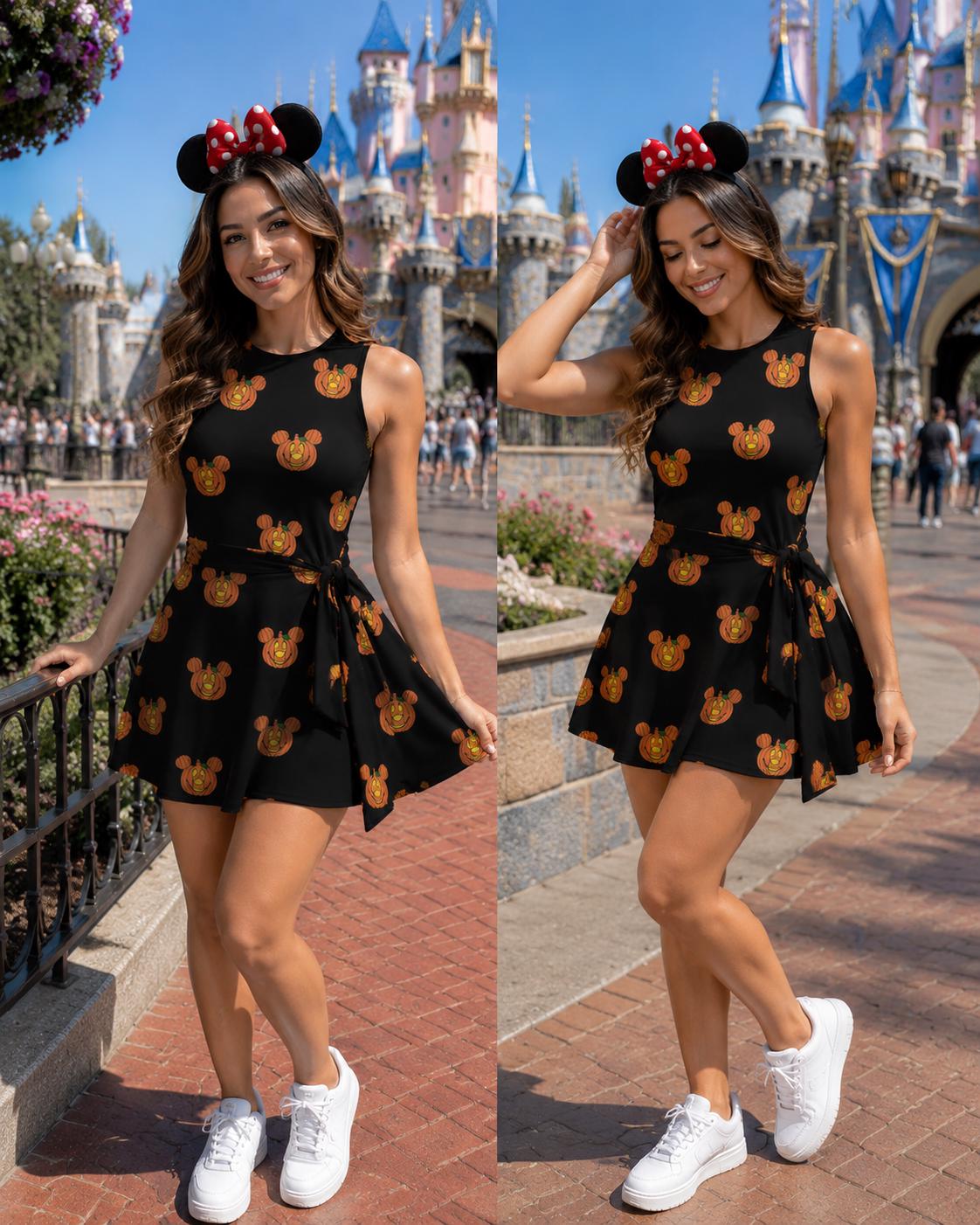 Halloween Mickey Pumpkins Tennis Dress Skirt, Mickey Minnie Matching Outfits, Mickey's Not So Scary Halloween Party Dress