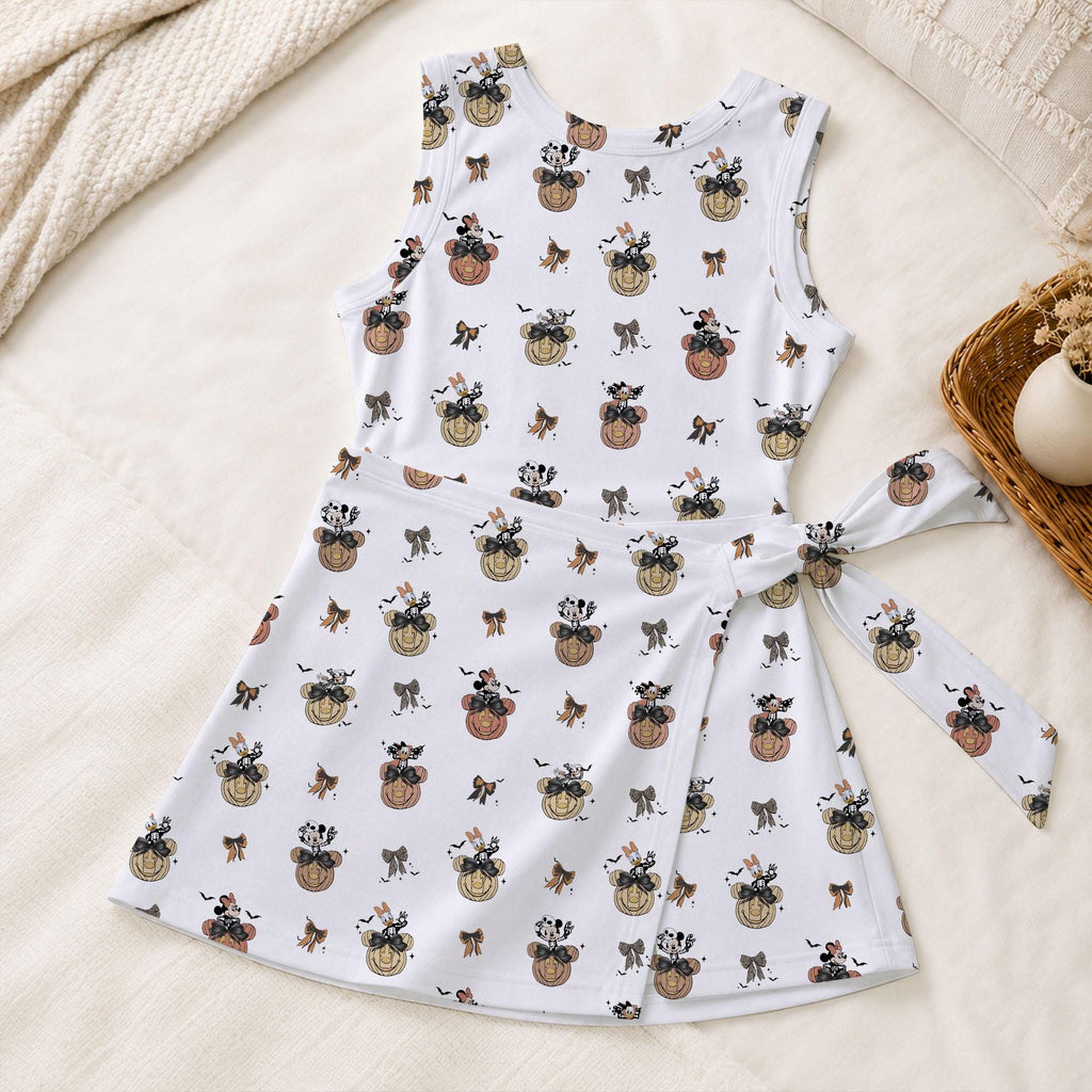 Halloween Mickey Skeleton Pumpkin Tennis Dress, Minnie Daisy Costume Activewear, Spooky Bow Mouse Head Skort