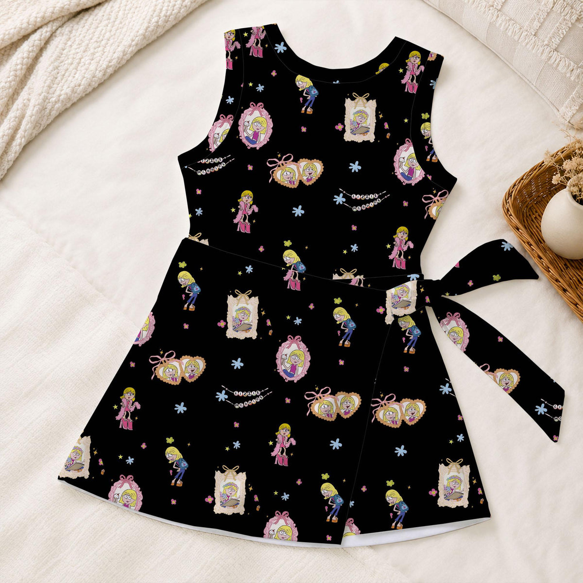 Lizzie McGruire Black Tennis Dress, Scrapbook Lizzie Activewear, Y2K Coquette Lizzie Pattern Skort