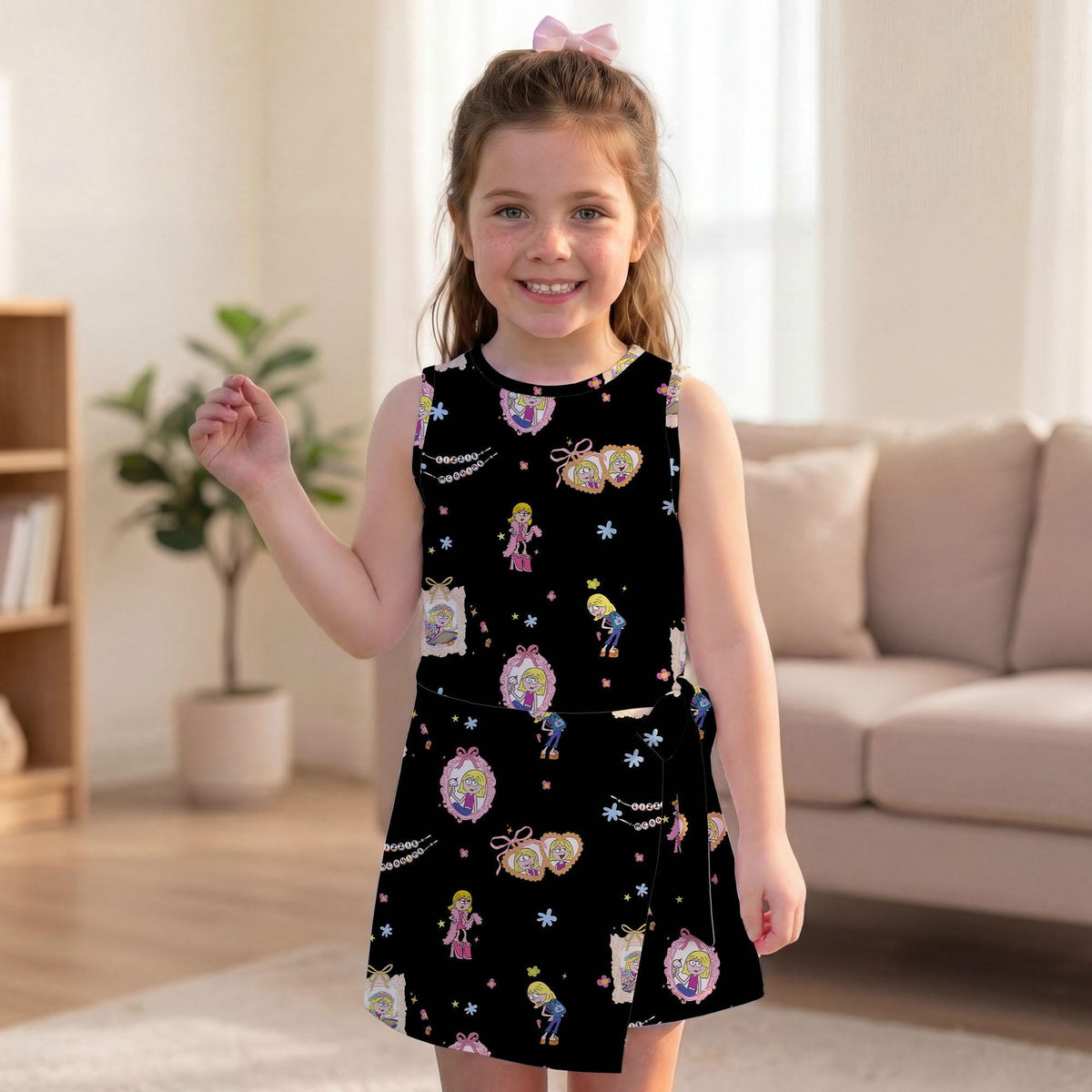 Lizzie McGruire Black Tennis Dress, Scrapbook Lizzie Activewear, Y2K Coquette Lizzie Pattern Skort